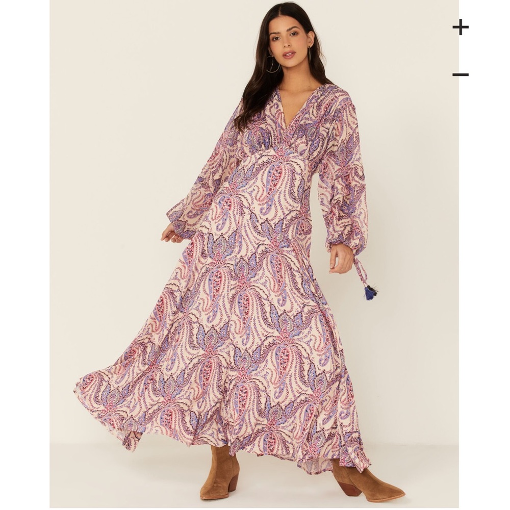 NWT Free People Women's Multicolored Mirage Maxi Dress Purple Size 12